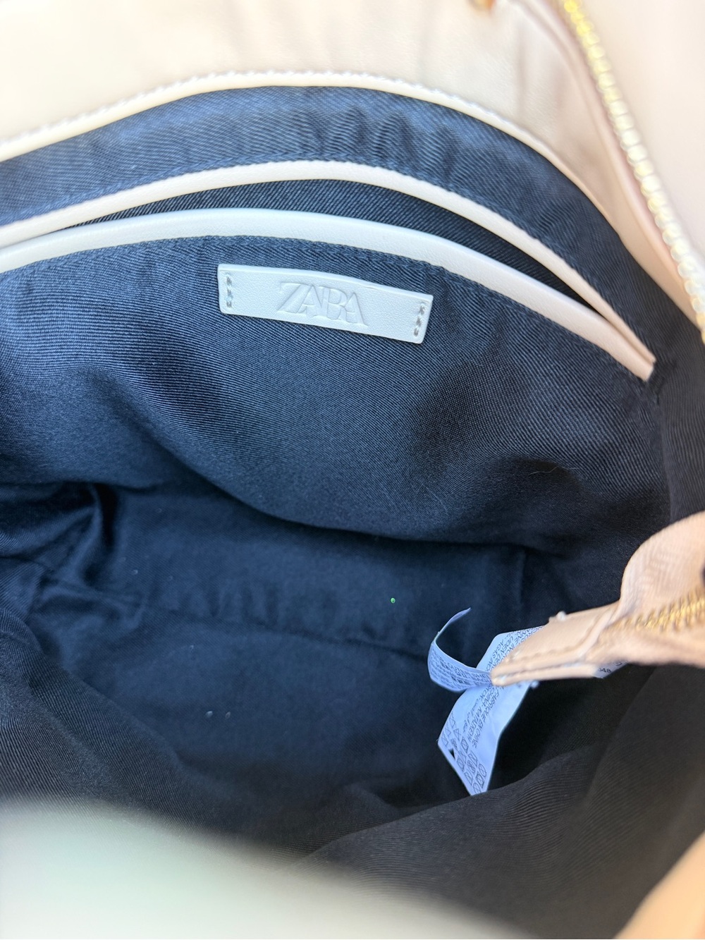 NWT Zara “Sold Out” Cream Gold Studded Bucket Bag | Crossbody Strap & Top Handle - Picture 7 of 16